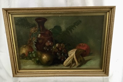 Lot 70 - English School, late 19th century - still life of fruit, 43cm x 28cm in glazed frame