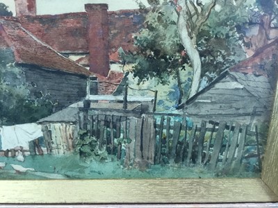Lot 94 - H Ballard, 19th century watercolour - woman before a cottage.