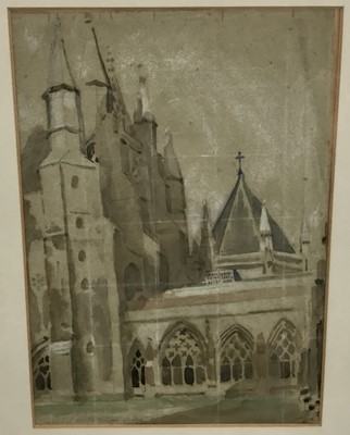 Lot 67 - Thomas Matthew Rooke watercolour - Westminster Cloisters, 23.5cm x 33cm in glazed frame