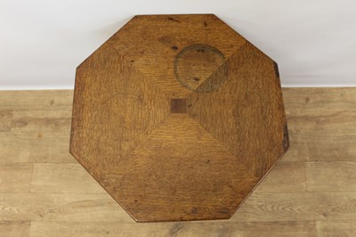 Lot 1321 - Edwardian oak octagonal occasional table