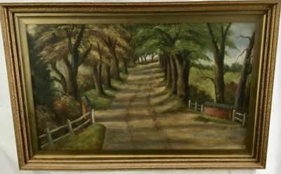 Lot 65 - E Watkinson oil - Country lane, signed and dated 1940 and 
another (2 works).