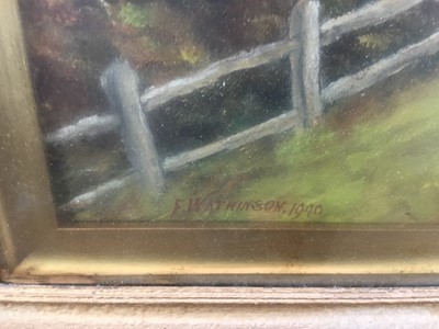 Lot 65 - E Watkinson oil - Country lane, signed and dated 1940 and 
another (2 works).