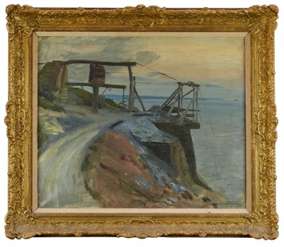 Lot 1134 - *Frank Owen Salisbury (1874-1962) oil on canvas - A Cornish slate quarry, signed and inscribed, framed