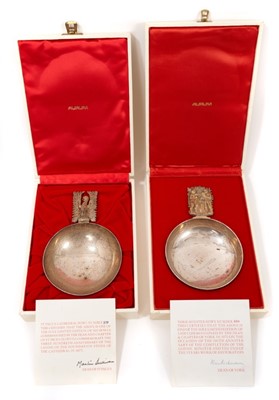 Lot 706 - Two commemorative Cathedral silver quaiches