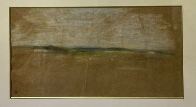 Lot 176 - Edward Stott (1855-1918) pastel - landscape, initialled in pencil and bearing a gallery stamp, in glazed frame