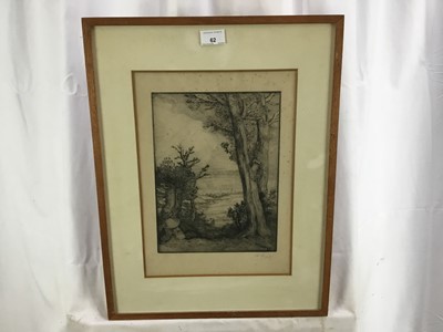 Lot 226 - Alphonse Legros etching - sleeping figure, 21cm x 28cm, in glazed frame