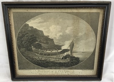 Lot 92 - P J Pouncy after J Kichingmam: Set of three framed 18th century marine engravings.