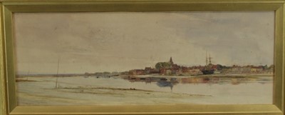 Lot 1186 - Charles William Wylie (1853-1923) watercolour- Bosham, Sussex, signed, in glazed gilt frame