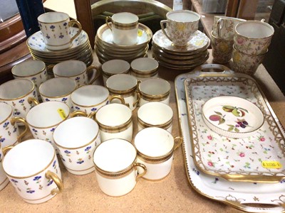 Lot 425 - Set of 11 Limoges coffee cans and saucers, other tea and coffee ware and Royal Worcester pin dish