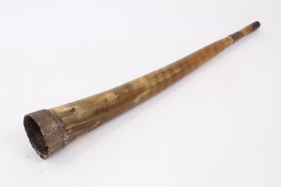 Lot 742 - 19th century silver mounted hunting horn