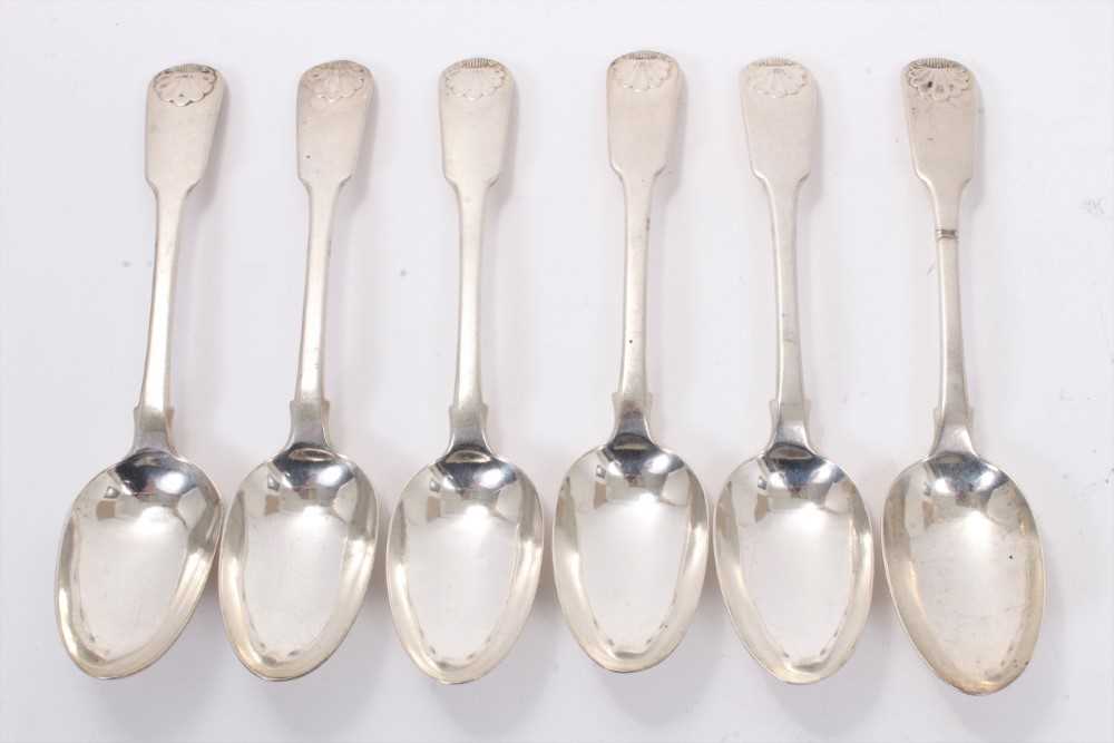 Lot 234 - Set of six George IV Scottish silver table spoons.