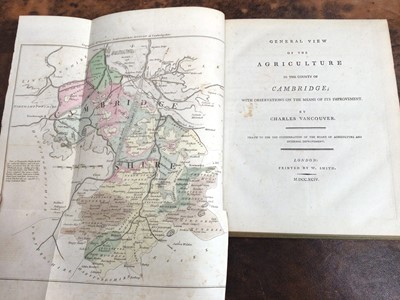 Lot 885 - Charles Vancouver - General View of the Agriculture in the County of Cambridge, 1794 first edition, with folding map, cloth binding