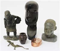 Lot 897 - Two West African figural stone Carsvings...