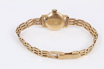 Lot 151 - Vintage ladies Tissot wristwatch in 14ct gold case on 9ct gold bracelet