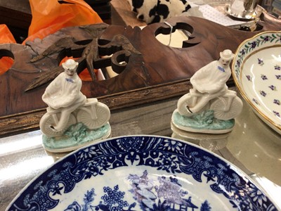 Lot 104 - A group of 18th and 19th century English ceramics, including a Dilwyn plate printed with a ship, Royal Crown Derby, etc