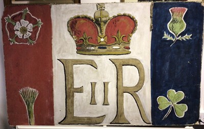 Lot 127 - Elizabeth II hand painted 1953 Coronation sign