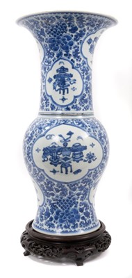Lot 117 - 18th/19th century Chinese porcelain blue and white vase (in two halves)