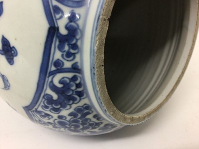 Lot 117 - 18th/19th century Chinese porcelain blue and white vase (in two halves)