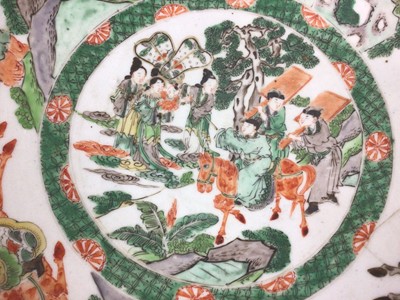 Lot 115 - Large late 19th century Chinese Famille Verte porcelain punch bowl