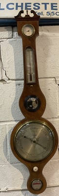Lot 246 - 19th century barometer and thermometer in mahogany case