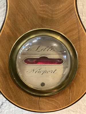 Lot 246 - 19th century barometer and thermometer in mahogany case