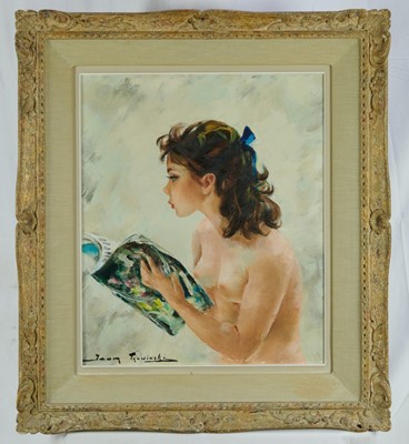 Lot 1204 - Igor Talwinski (1907-1983) oil on canvas - female nude signed, 54cm x 45cm, framed