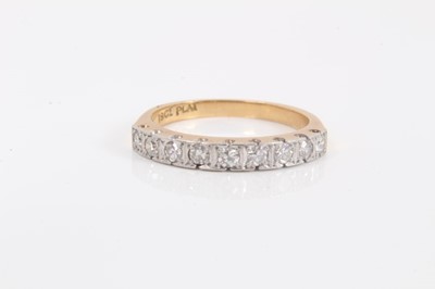 Lot 457 - 18ct gold and diamond half hoop eternity ring