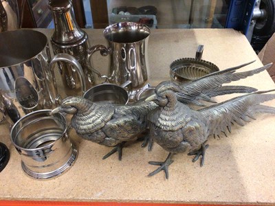 Lot 426 - Silver plated ware and wicker basket containing plated cutlery