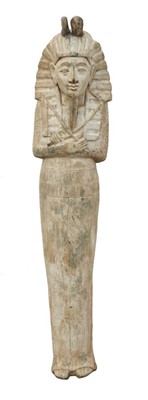 Lot 806 - Large and impressive antique carved wooden Egyptian pharaoh figure