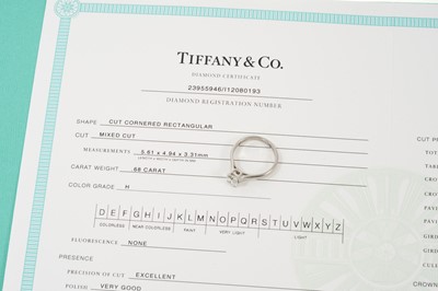 Lot 421 - Tiffany & Co. diamond single stone ring 0.68ct H colour, VVS