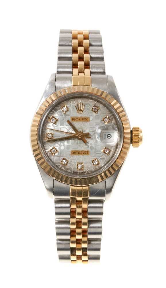 Lot 619 - Rolex Oyster DateJust gold and stainless steel wristwatch