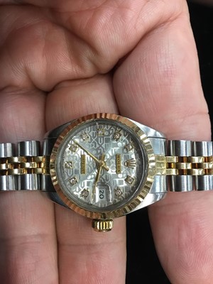 Lot 619 - Rolex Oyster DateJust gold and stainless steel wristwatch