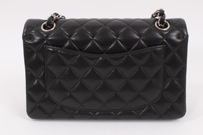 Lot 2051 - Chanel black quilted calfskin leather flap handbag with silver tone hardware