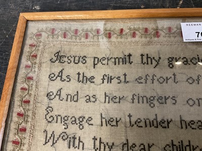 Lot 763 - Georgian needlework sampler