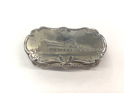 Lot 243 - Victorian silver castle top vinaigrette of shaped rectangular form, Crystal Palace.
