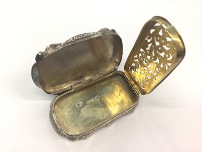 Lot 243 - Victorian silver castle top vinaigrette of shaped rectangular form, Crystal Palace.