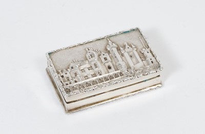 Lot 244 - Early Victorian silver castle top vinaigrette of rectangular form, Abbotsford.