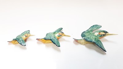 Lot 1238 - Set of three Beswick Kingfisher wall plaques