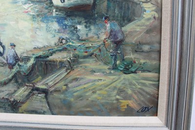 Lot 1047 - Jack Cox (1914-2007) oil on board - Wells Harbour, signed, 50cm x 75cm, framed
