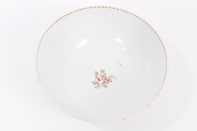 Lot 73 - A Bristol round bowl, painted with garlands of flowers and leaves, circa 1775