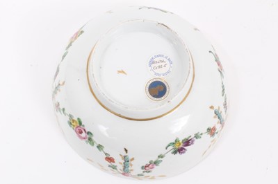 Lot 40 - A Bristol round bowl, painted with garlands of flowers and leaves, circa 1775