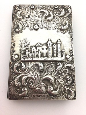 Lot 247 - Early Victorian silver covered aide memoire of rectangular form,Abbotsford.
