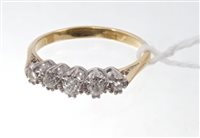 Lot 500 - Edwardian diamond five stone ring with five...