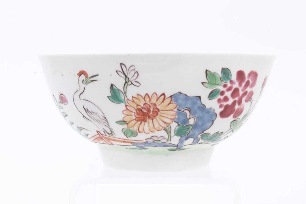 Lot 76 - A Liverpool round bowl, finely decorated in Chinese famille rose style, circa 1760