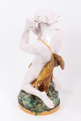 Lot 80 - A pair of 19th century Minton majolica large figures