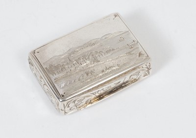 Lot 253 - Early Victorian silver vinaigrette of rectangular form, with foliate engraved edges