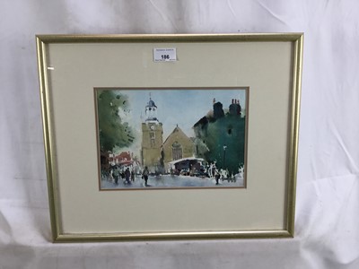 Lot 99 - Andrew Gemmill, contemporary, watercolour - Market Day, Lymington, signed, in glazed frame 
Provenance: Geedon Gallery