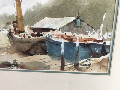 Lot 185 - Andrew Gemmill, contemporary, watercolour - The Old Tug, Maldon, signed, in glazed frame 
Provenance: Geedon Gallery