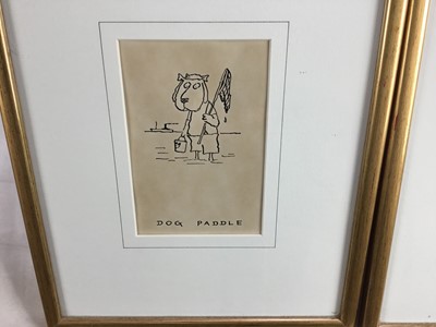 Lot 178 - Bill Belcher (b.1923) pair of pen and ink dog illustrations, in 
glazed frames