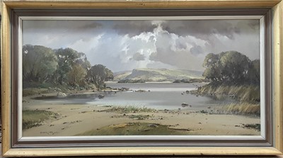 Lot 196 - Arthur Wells, 20th century, oil on canvas - Irish Loch, 
signed framed